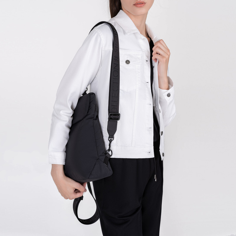 Nylon Black Unisex Backpack | TJ COLLECTION